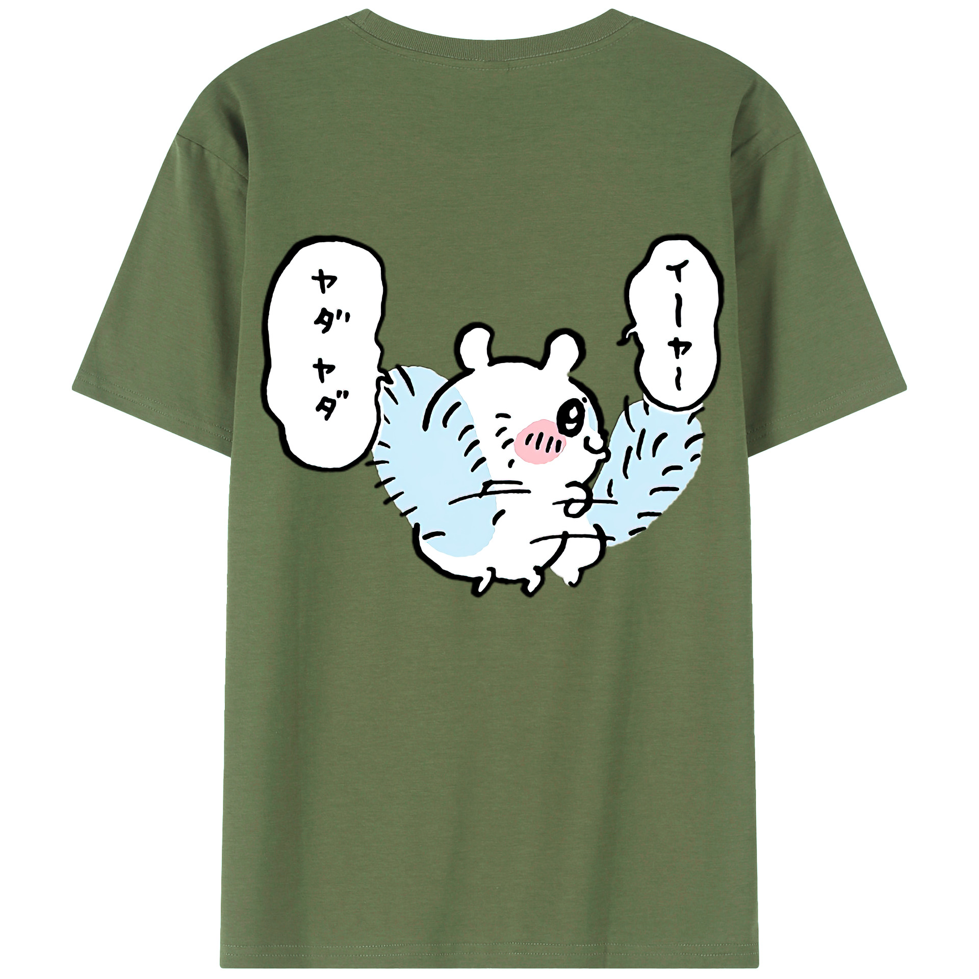 （画像用） ちいかわ モモンガ Chii-kawa Momonga 綿100％ メンズ半袖Tシャツ（バックプリント） 通気性